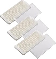 Iseto I-538 Ice Cube Tray, 3 Piece Mini Ice Cube Tray, White, 78 Cavities, Width 4.5 x Depth 10.4 x 