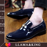 LLAMA & KING 2024 รองเท้าทางการสำหรับผู้ชายรองเท้าโลฟเฟอร์หนังสิทธิบัตร