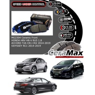 Ceramax HONDA HRV HR-V RU5 1.8 ACCORD 13-19 T2A CR1 CR2 ODYSSEY RC1 2.0 2.4 Front Brake pad MG2304