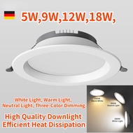 BIA High Quality Driver-free LED Recessed Downlight,220V, 4 Inches, 5 Inches, 6 Inches, 7 Inches, 5W, 9W, 12W, 18W, White Light, Warm Light, Neutral Light, Three-color Dimming,