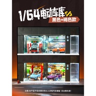 Jingguan Trendy Electric Rolling Door Garage Model Display Box with Lift Door and Light1:64Automotiv