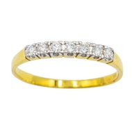 Happy Jewelry แหวนเพชรของแท้ แหวนแถวเรียงสวย ขนาดกำลังพอดี ทองแท้ 9k 37.5% ME633