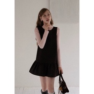 [EGGKA]Brown polka dot dress and pink sweater Set|Autumnclothing