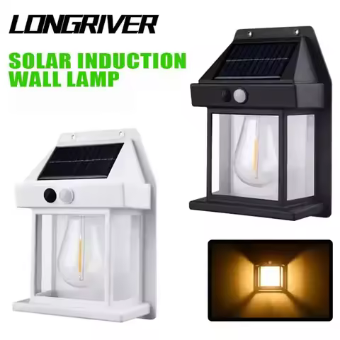 LONGRIVER 1/2/4PCS Solar LED BK-888 Tungsten Wall Lamp Outdoor Garden Courtyard Ambient Body Inducti
