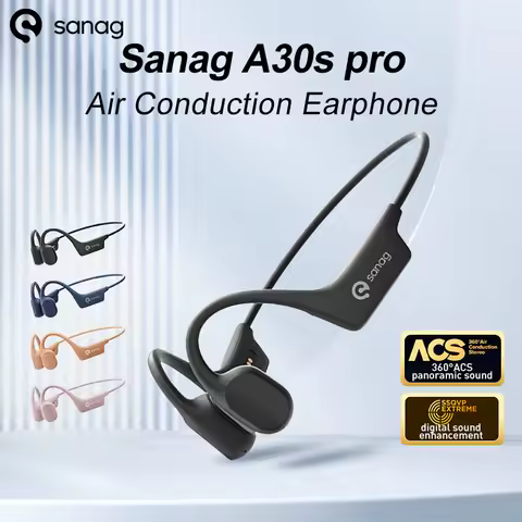 Sanag A30S Pro Air Conduction Wireless Bluetooth 5.3 Earphone Open Ear 360° Panoramic Sound Headphon