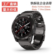 Serasi dengan Garmin fenix 7X Pro fenix 7 Pro Keluaran Pantas Titanium Alloy Watch Band Baharu