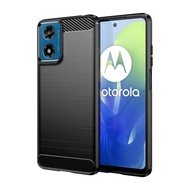 For Motorola Moto G24 Case Cover 6.56 Inch Carbon Fiber Shockproof Silicone Bumper For Motorola Moto