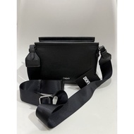 DKNY Black Strap Sling Zip Rectangle Bag