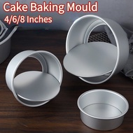 Round Cake Pan 4/6/8 Inch Removable Bottom Aluminum Alloy Baking Mold Loyang Kek Anti Lengket
