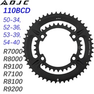 DJC Road Bike Chainring 110bcd 4 Bolts Oval Round 2x Chainring Double 52t 36t 54t 40t for Shimano 47