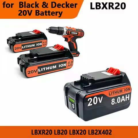for 3/4/6/8Ah Long Runtime BL2018 Lithium Replacement Battery Black & Decker LB20 LBX20 LBXR2020 LBX