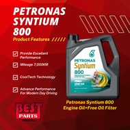 Petronas Syntium 800 10W40 10W-40 Semi Synthetic SN/CF Engine Oil 4L + Oil Filter Proton Toyota Perodua Nissan Honda Kia