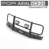 Protective Bullpen Front Bumper with Spotlight Decorations for AXIAL SCX-24 Chevrolet C10 RC Car Accessories