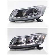 Honda Accord G8 08-13 Black Projector Headlamp w Ring &amp; LED Driving Lamp