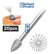MATA Diamond Tuner Drill Bits 20pcs AJ91 SP / Grinding Shank Burr File Carving Grinder Pointer Diamo