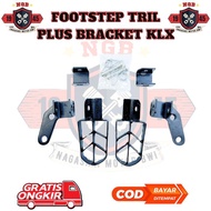 FootStep Tril Plus Bracket KLX - Foot Step Motor Trel Kawasaki KLX Plus Bracket Original Variasi Mot