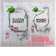 CLUTCH / MAGNET Gasket GT128 / X-CITE 130 🍎 Apple Gasket Crankcase Magneto Cover Modenas Xcite 130