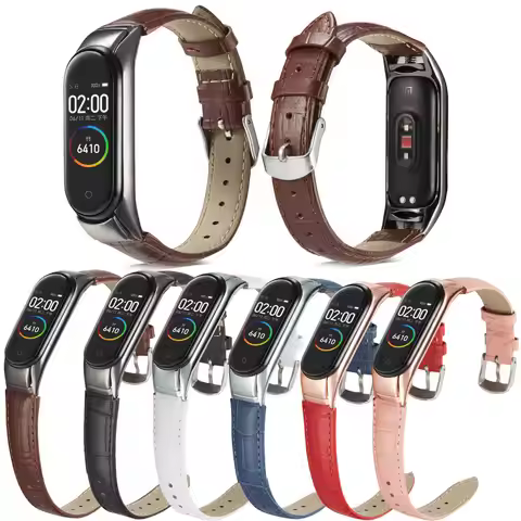 Leather Strap for Xiaomi Mi Band 6 Watch Band Watch Wristband Xiaomi Mi Band 5 4 Accessory Bracelet 