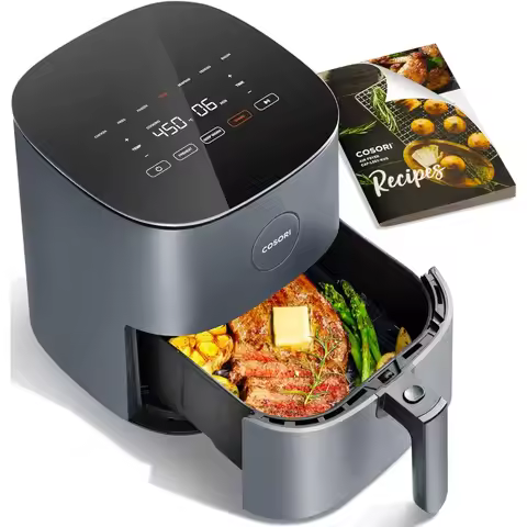 COSORI Air Fryer Pro 9-in-1, Compact 5QT, 450℉: Half Time & Chef-Grade Cook, One-Wipe Clean Glass Pa