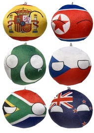 Raclove 6PC Countryballs Plushies - Soft & Educational National Character Toys. Your Collection of C