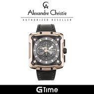 [Official Warranty] Alexandre Christie 3030MCLCABA Men's Black Dial Leather Strap Watch
