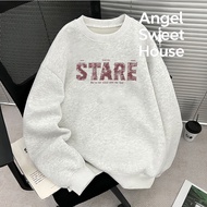 (24 Hours Delivery) Angel Official oversize Modern Round Neck Shirt Plus Size Korean Long-Sleeved Lo