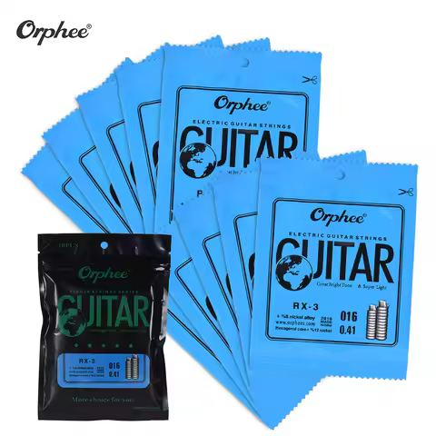 Orphee RX & TX Single Guitar Strings Replacement for Electric Guitar 1st E-String (.009) 10pcs Nicke