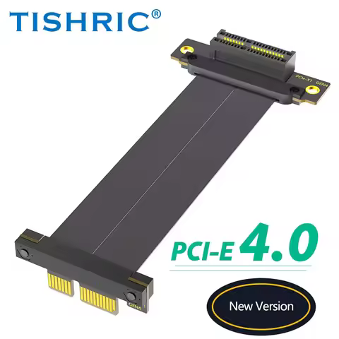 TISHRIC PCIE4.0 3.0 To 1X/4X To 4X Riser Cable PCIE X1 X4 Extension Cable Dual 90 Degree Right Angle
