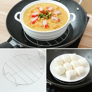 Steel Pan Tray Plate Round Pizza Grill Stainless Steel Steaming Rack Stand Kitchen Tools Besi Letak Mangkuk Panas