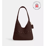 [💯Authentic]Coach Brooklyn 28 Straw Shoulder Bag - Brass/Maple
