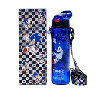 Sonic Water Bottle for Kids 680 mL 22fl oz Tumbler with Fun Character Design Adjustable Strap Boys