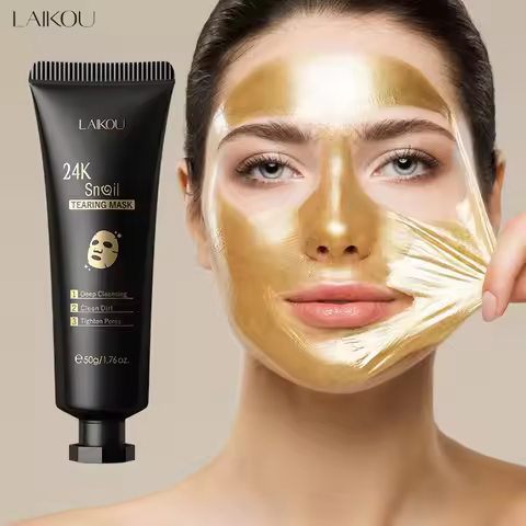 Laikou Peel Off 24K Gold Snail Collagen Mask Reduce Blackheads Deep Cleaning Oil-Control Shrink Pore
