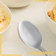 [Sunnimix2] Stainless Spoon Gift, Cooking Utensil Engraved Ice Cream Spoon Serving Spoon for Camping Trip Picnic,