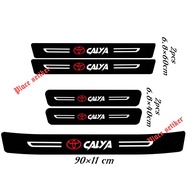 8/9pcs Stiker Door Sill Plate Mobil Aksesoris Logo Calya Stiker Pelindung Pijakan Lantai Kaki Mobil 