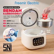 (Free Kukusan) OFFICIAL freemir Rice Cooker 15L - Magic Com Rendah Gula - Multifungsi Mudah Digunaka