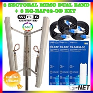 Mimo 20 dBi 2.4 GHz Antenna Package + 3 Radio Wifi Totolink CP300 EXT Ruijie RD52-OD RD62-OD + 3 Cab