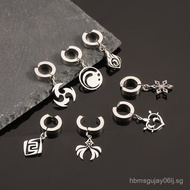 Popular Genshin Impact accessories: clip-on earrings with cartoon characters representing the seven 