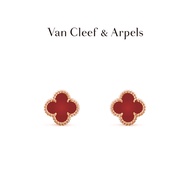 [Ready Stock] Van Cleef & Arpels/VCA Alhambra Four-Leaf Lucky Rose Gold Carnelian Earrings