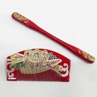 日本 藝妓 髮簪 梳子 髮飾 和風 和服 浴衣 紅色 日式