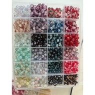 coloured glazed beads glass beads 8mm/10mm