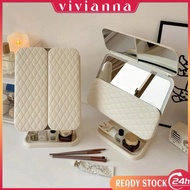 3 Modes Rechargeable LED Desk Mirror Vanity Mirror With Lights Makeup Mirror Touch Control Adjustabl
