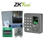 ZKTECO X7 Simple Fingerprint + RFID Card &amp; Pin Code Door Access Package with Backup Battery