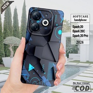 case TECNO Spark 20 -Spark 20C -Spark 20 Pro -Spark 20 Pro Plus -silikon hitam bening Lentur elastis