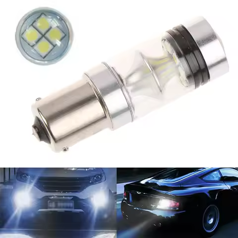 White P21W BA15S 1156 LED CANBUS-Compatible Backup Reversing Lamp
