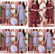 MIDIdres brukat-mini dres natal-gaun pesta-baju kondangan elegan-jalan-pergi-seragam pagarayu-reseps