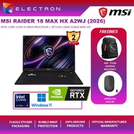 MSI RAIDER 18 MAX HX A2WJ-1086 18'' 120Hz UHD+Gaming Laptop(CU9-290HX,32GB,2TB SSD,RTX5090 24GB,W11)