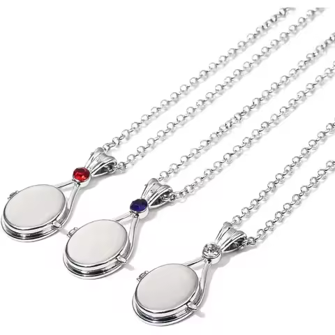 Silver Stainless Steel H2O Medallion Mermaid Pendant Jewellery Necklaces Set of 3 Gift for Women Gir