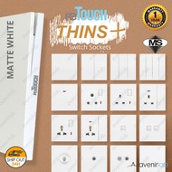 [WHITE] reTouch Thins+ Soft Touch 1/2/3/4 Gang 1/2 Way 13A/15A/20A Switch & Sockets Full Frame Minim