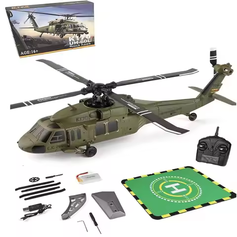 K170 UH60L Remote Controlled Helicopter 2.4Ghz 4CH RC Aircraft Plane Heli Aileronless 6-Axis Gyrosco