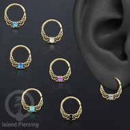 Septum Piercing and Brass Ear Piercing Tragus and Helix Piercing Stone and Crystal